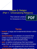 Chapter 6: Religion (Part 1: Universalizing Religions) : The Cultural Landscape