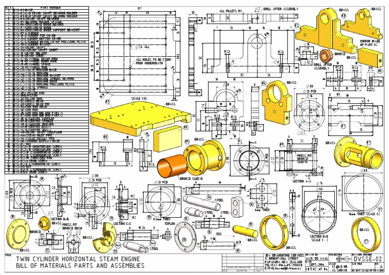 Twin Cylinder Steam Engine Plans | PDF | Screw | Industrial Processes