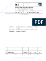 Piping Fabrication Procedure For Water Treatment Package