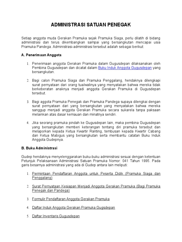 Contoh Formulir Pendaftaran Ekstrakurikuler Pramuka  Contoh Formulir Pendaftaran Ekstrakurikuler Pramuka