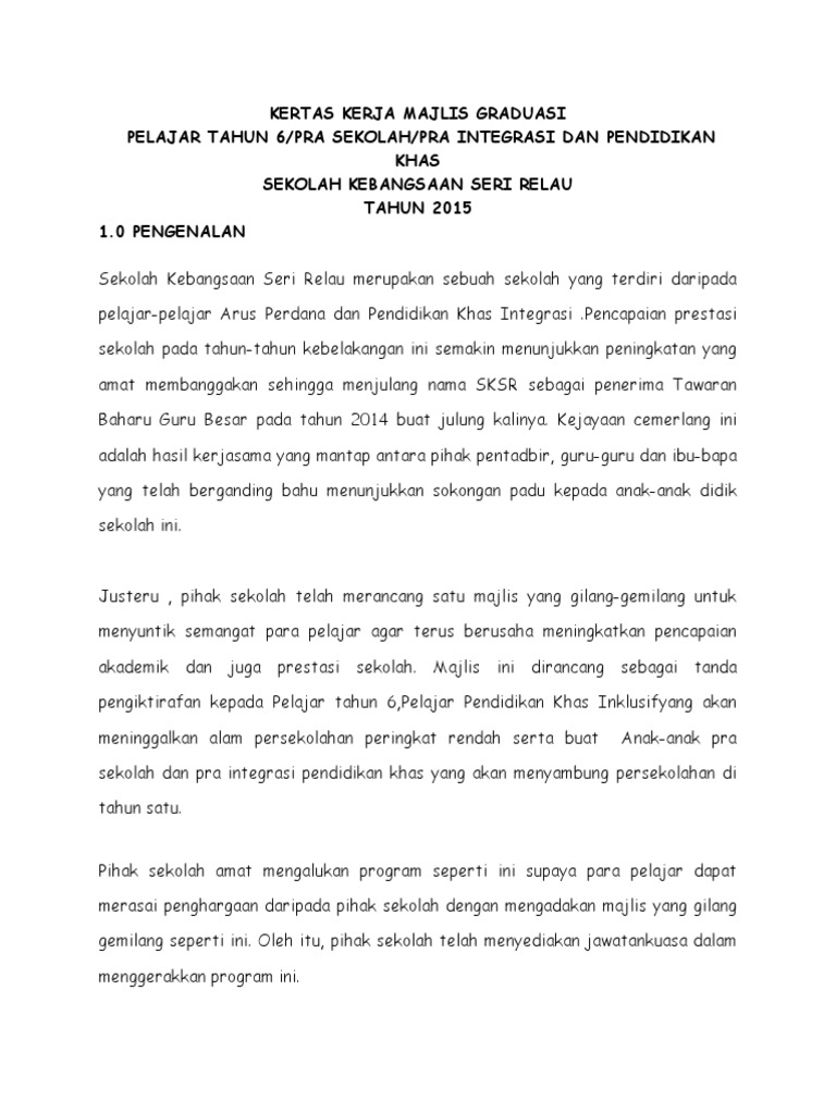 Kertas Kerja Majlis Graduasi 2015  PDF