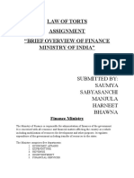 Law of Torts Assignment "Brief Overview of Finance Ministry of India"