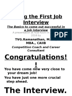 Facing The First Job Interview: TVG - Ramanathan, M.SC., Mba., Caiib