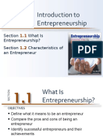 Section What Is Entrepreneurship? Section Characteristics of An Entrepreneur