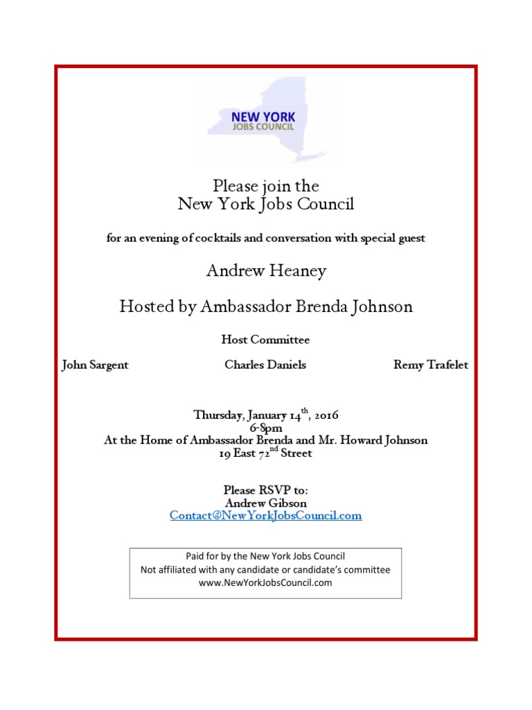 New York Jobs Council Cocktail Event | PDF