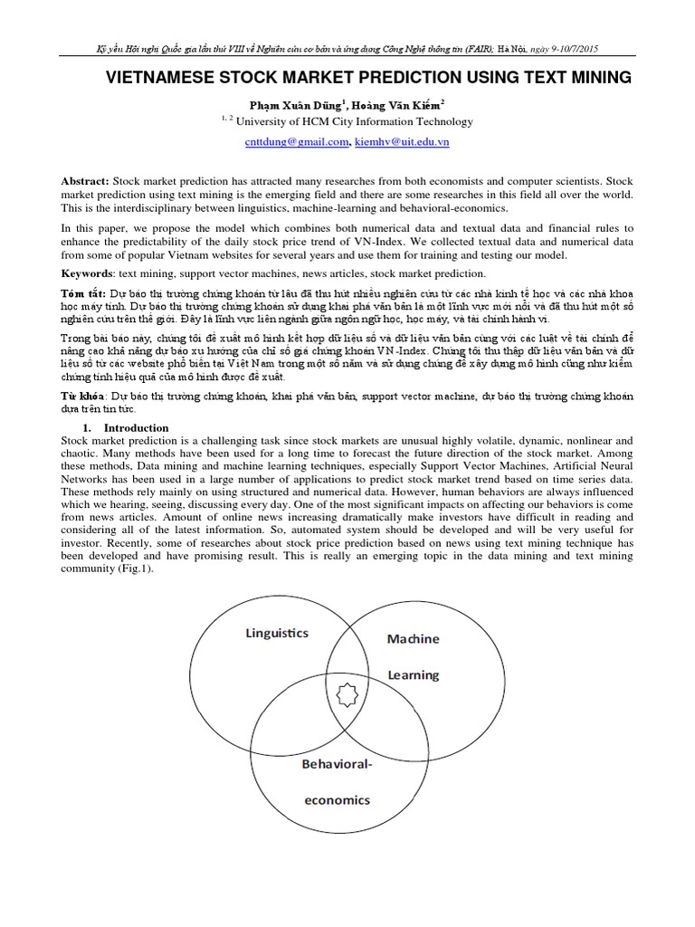 Vietnamese Stock Market Prediction Using Text Mining | PDF