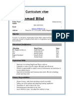 Muhammad Bilal: Curriculum Vitae