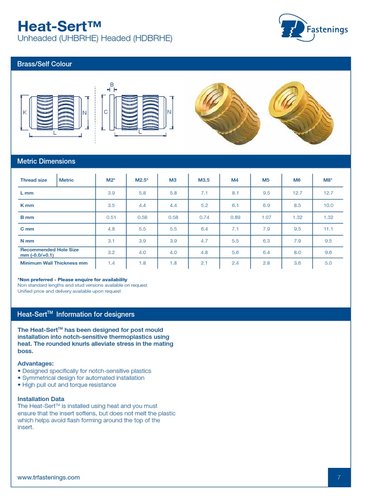 Heat-Sert™ Installation Guide | PDF | Technology & Engineering | Home ...