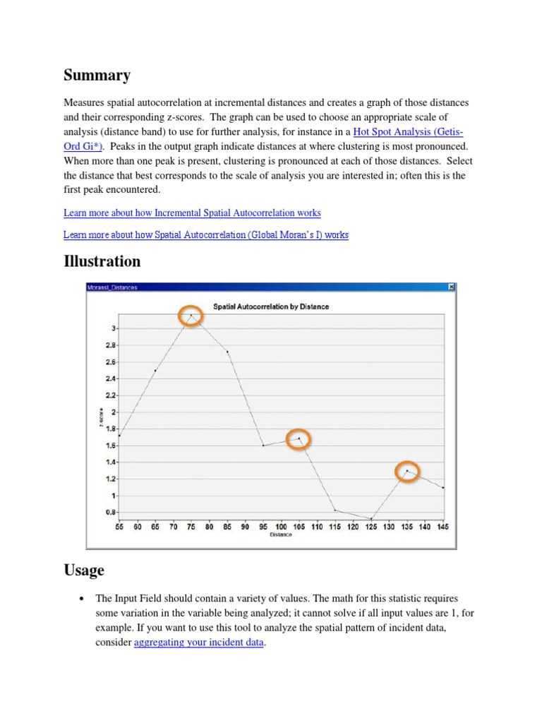 Incremental Spatial Autocorrelation Analysis | PDF | Spatial Analysis ...