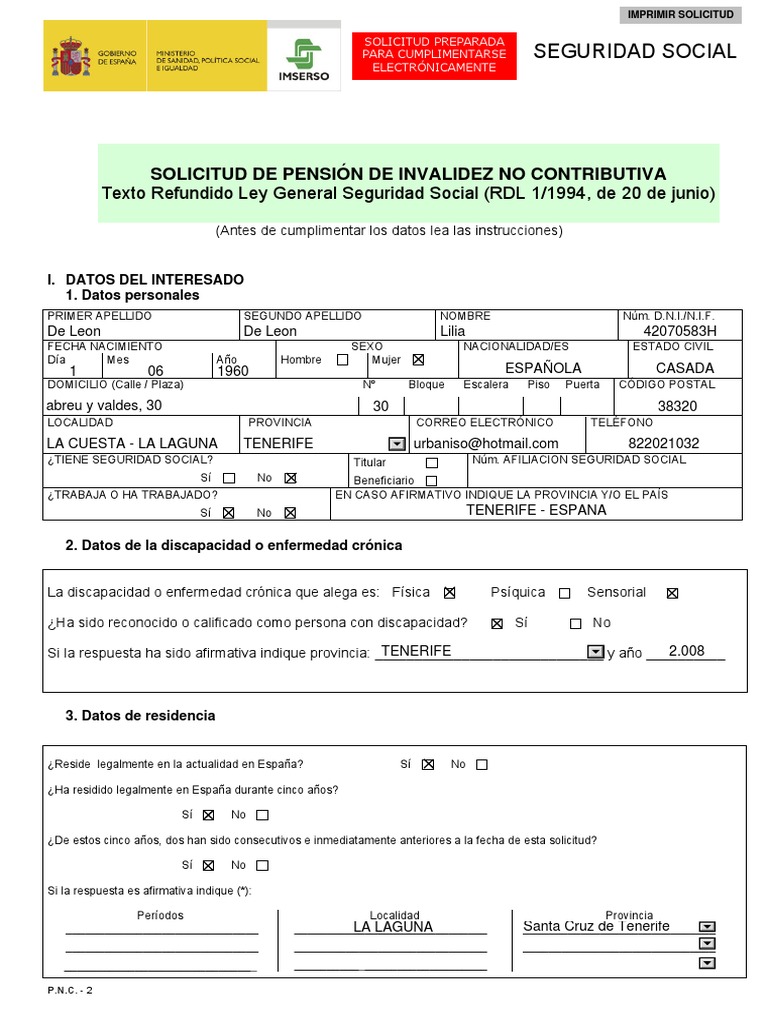 Solicitud de PNC PDF Pensión Salario