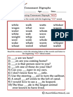 Consonant Digraphs Worksheets Beginning WH