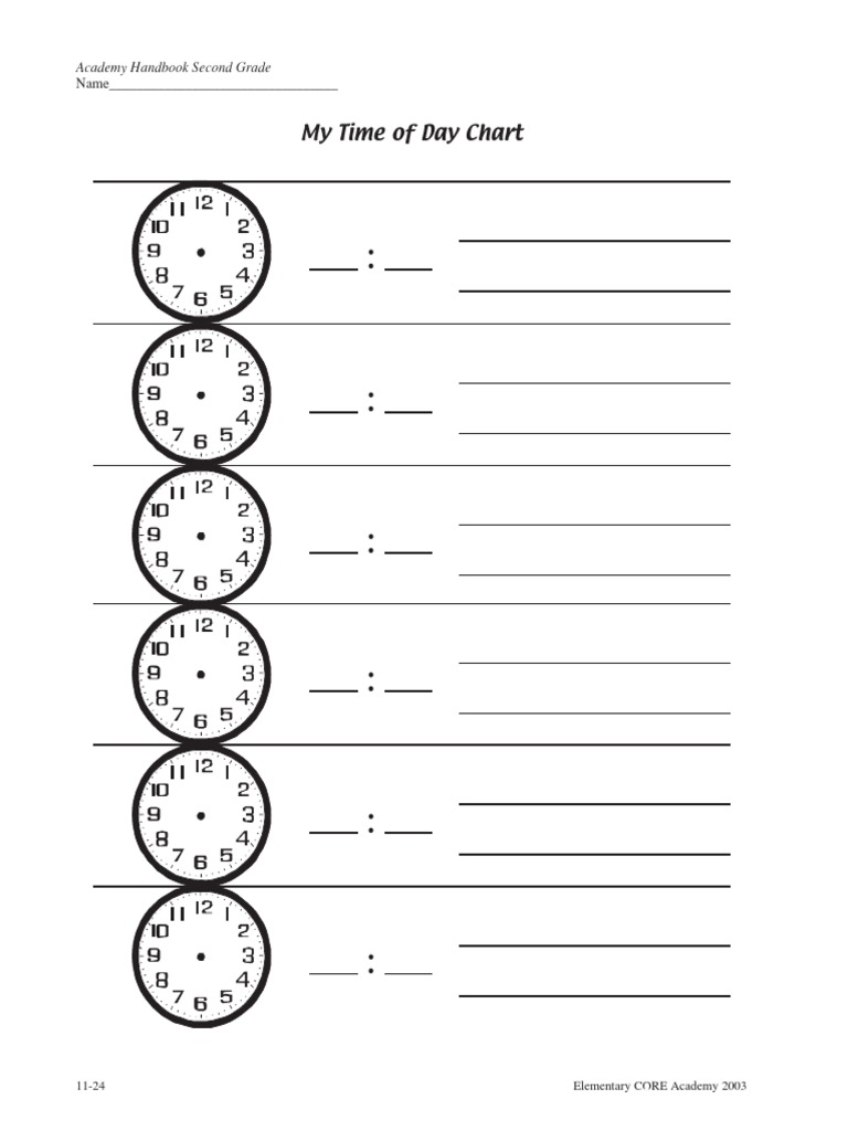 My Time of Day Chart: Name | PDF