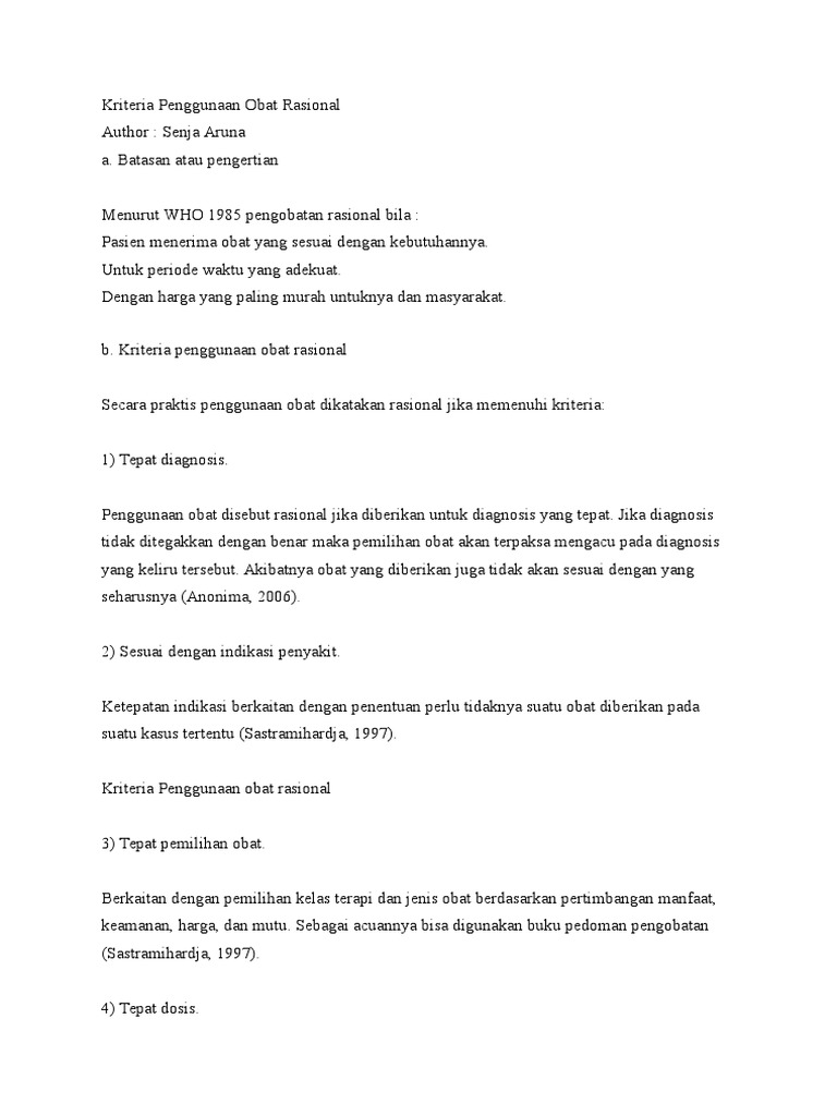 Kriteria Penggunaan Obat Rasional | PDF | Pengembangan Diri