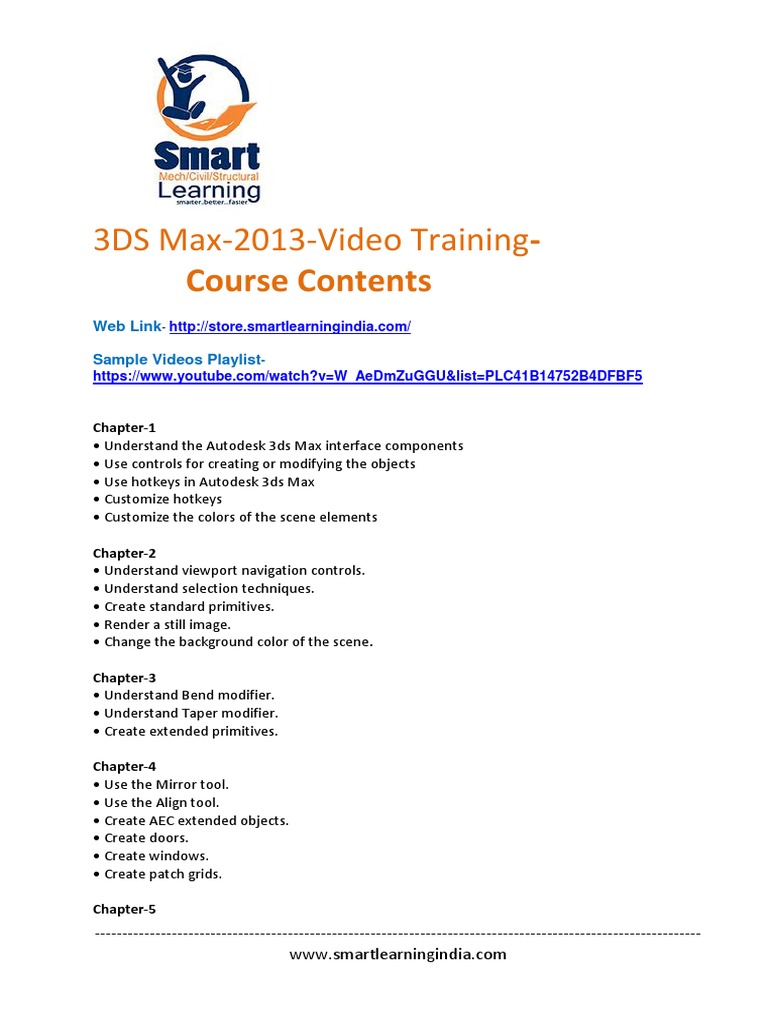 3DS Max 2013 Video Training Guide | PDF | Computers | Technology ...