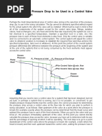 Determining The Pressure Drop To Be Used in A Control Valve Sizing Calculation