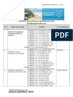 Jadwal Pelatihan Pariwisata 2016