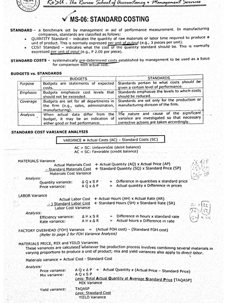 Ms 06 Standard Costing