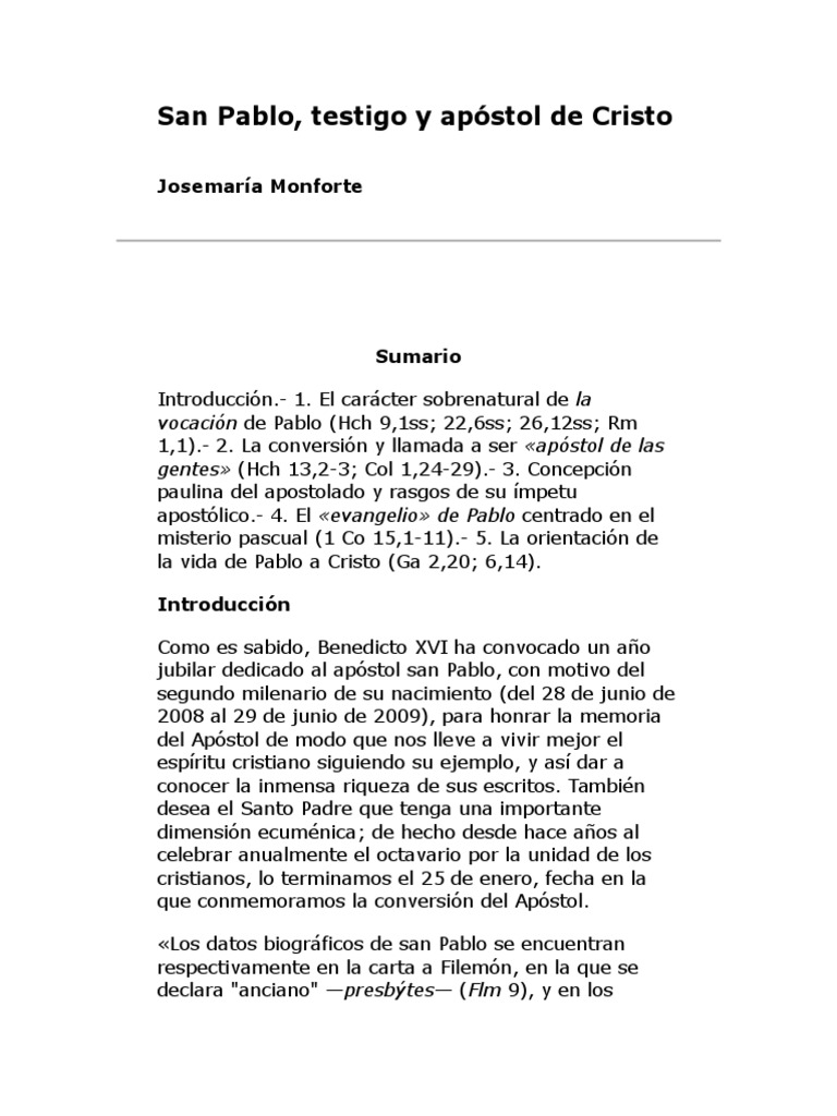 San Pablo, Testigo y Apóstol de Cristo | PDF | Pablo el apóstol | Bernabé
