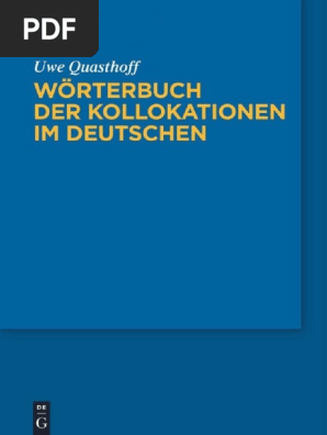 Woerterbuch Der Kollokationen Im Deutschen Pdf