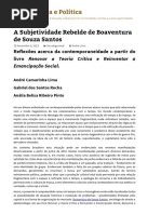A Subjetividade Rebelde de Boaventura de Souza Santos _ Estado, Ética e Política