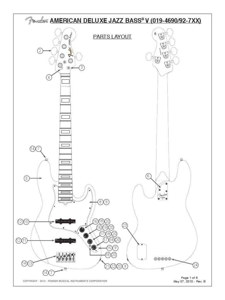 Fender Jazz Bass American Deluxe Wiriing 0194690B SISD PDF