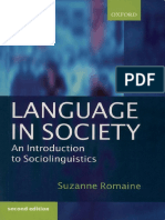 Language in Society Intro To Sociolinguistics