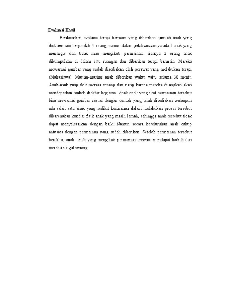Evaluasi Terapi Bermain
