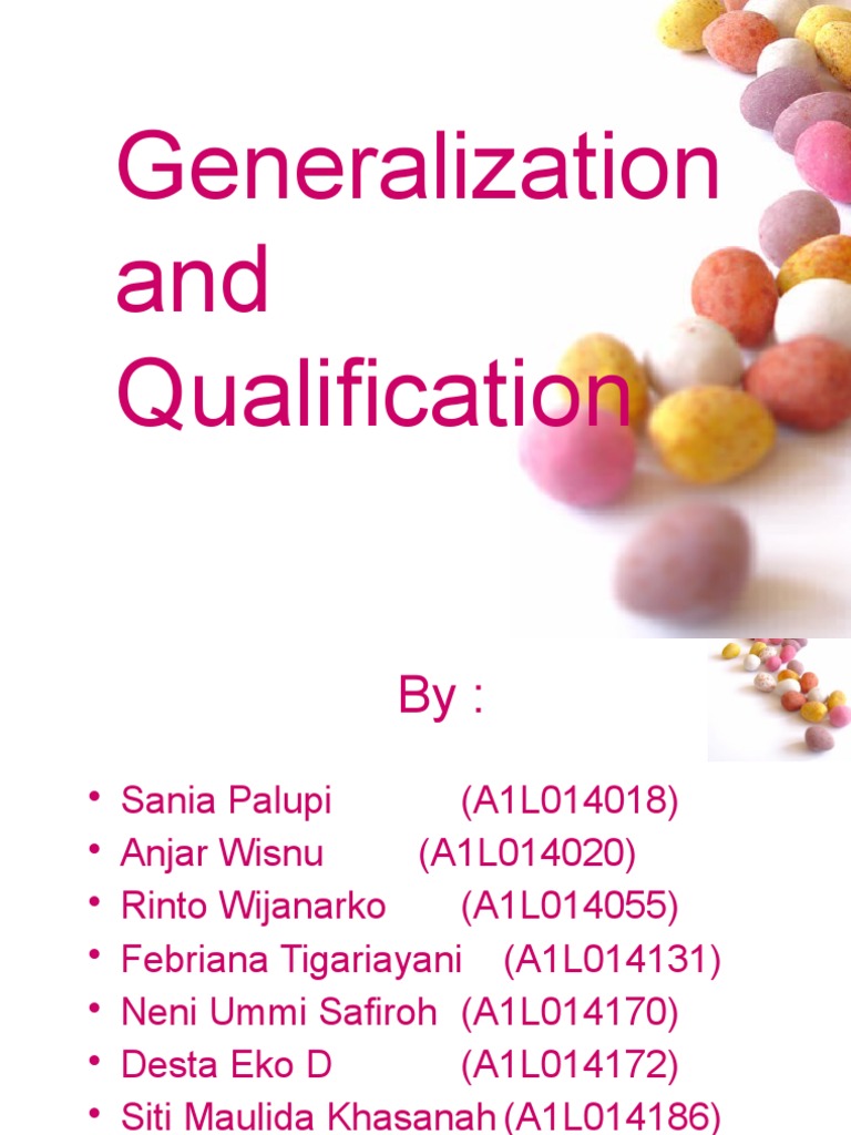 Generalization and Qualification | PDF