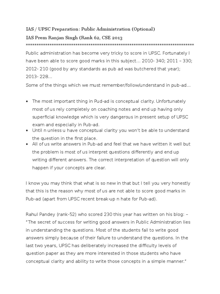 IAS Pub Ad PDF Public Administration Test (Assessment)