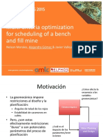 Multi-criteria optimization for scheduling of a bench and fill mine