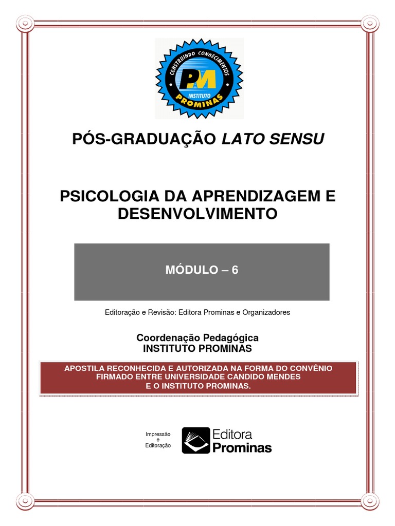Psicologia da Aprendizagem e Desenvolvimento | PDF | Aprendizado ...