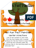 Fall Fun Fact Families Freebie Math Center