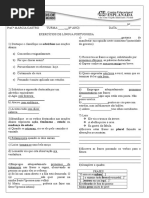 PORTUGUÊS - Exercícios de recuperação 6º ano - 4º bim