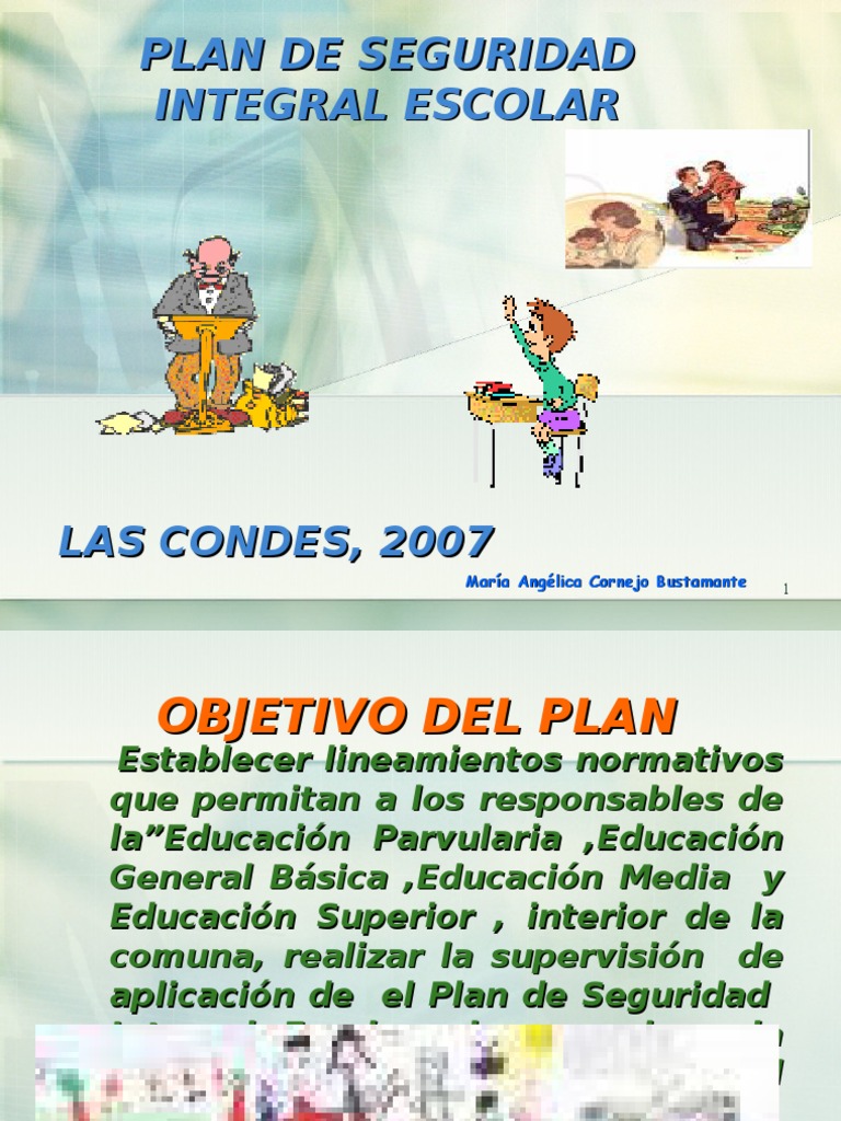 Plan Integral de Seguridad Escolar | PDF | Defensa Civil | Evaluación