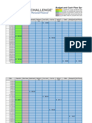 H&R Budget Challenge Spreadsheet, PDF, Budget