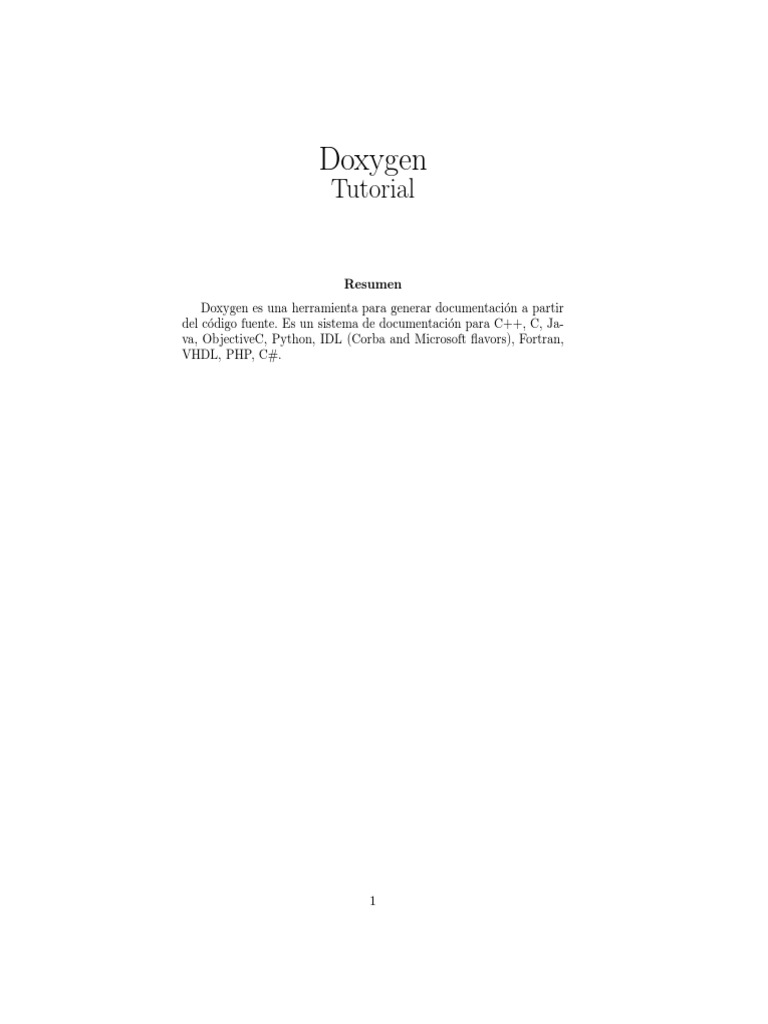 Doxygen tutorial pdf archivo de computadora html