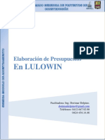 Elaboración de Presupuestos en LULOWIN - Diplomado SISMICA