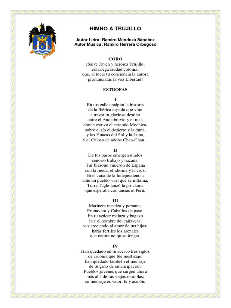 Himno a Trujillo: Letra Completa | PDF