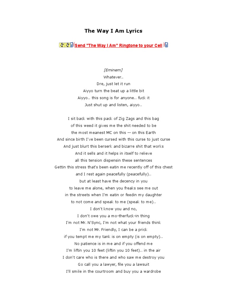 The Way That I Am Lyrics