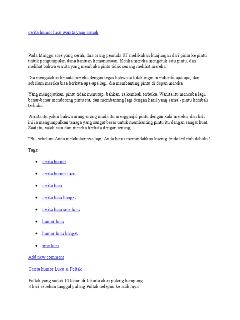 Cerita Humor Lucu Wanita Yang Ramah Cerita Humor Lucu Wanita Yang Ramah