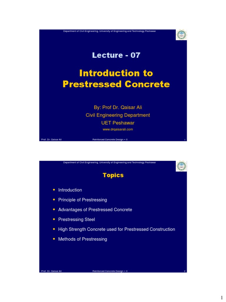 L-07 Introduction To Prestressed Concrete (Coloured) | PDF ...