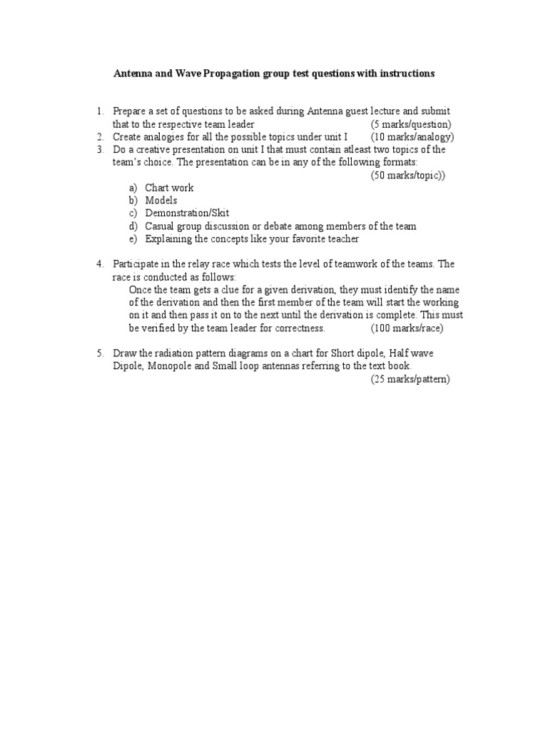 AWP Group Test Instructions | PDF | Teaching Methods & Materials