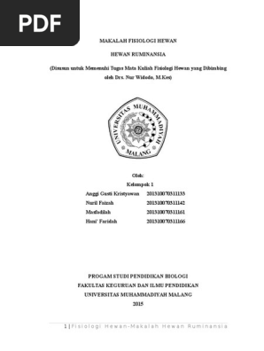 Makalah Kelompok 1 Hewan Ruminansia