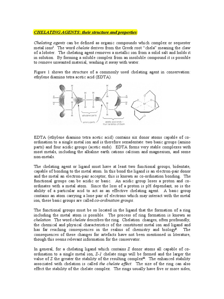 Chelating Agents in Conservation | PDF