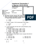 MTK 3 Uji Kompetensi Semester I 2015