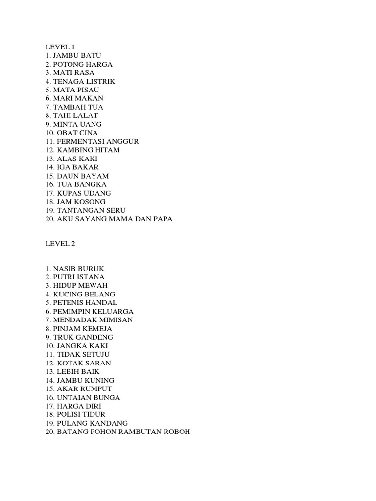 Kunci Jawaban Tebak Gambar Level 16 Nomor 1 Sampai 20 ...