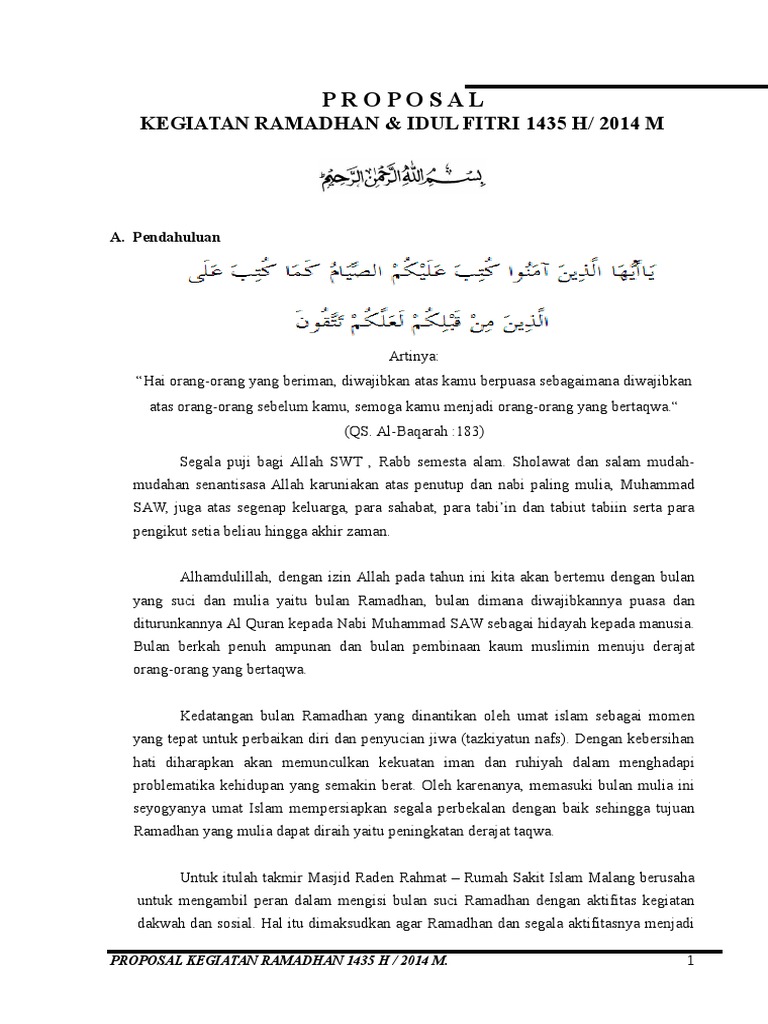 Proposal Ramadhan