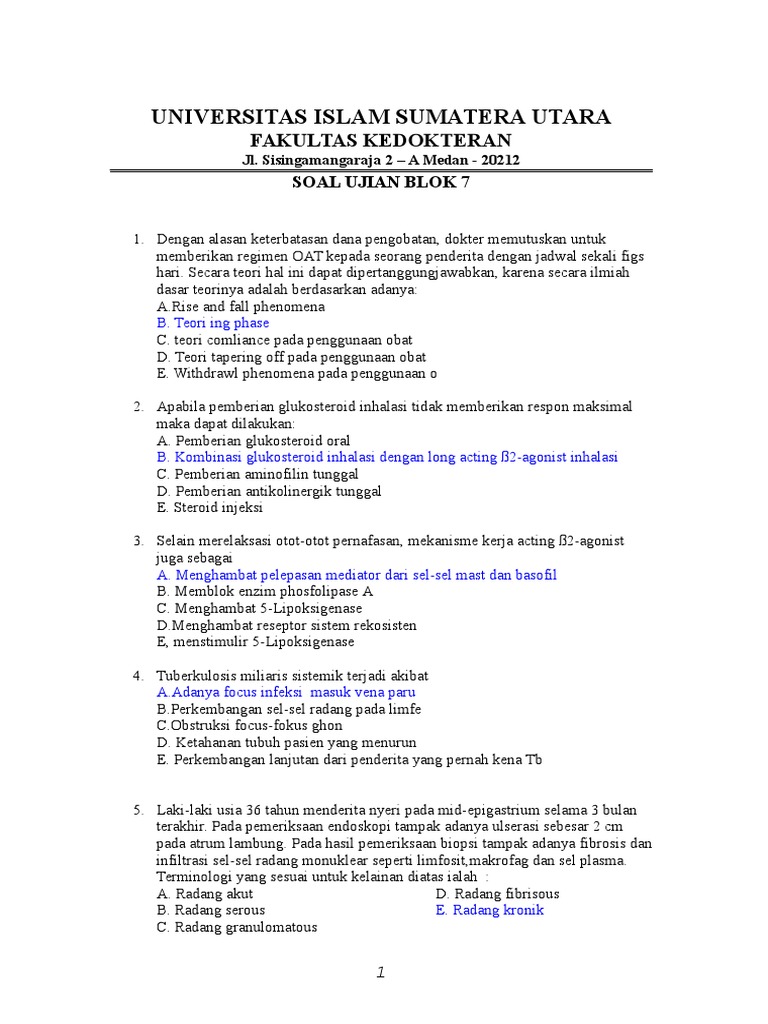 Blok 7 Respirasi Soal