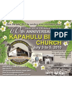 Kapahulu BI BLE Church: Anni Versary OF