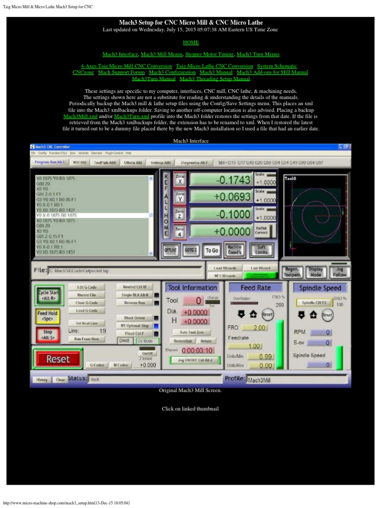 Mach3 Setup for Taig CNC Mill & Lathe | PDF | Numerical Control | Input ...